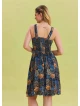 V Neck Robe Blue Ethnic Dress 4513